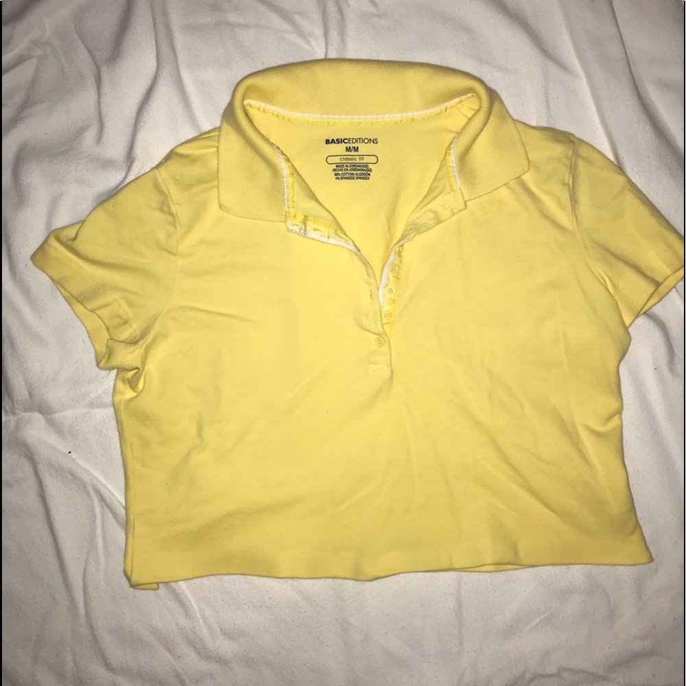 Yellow cropped polo
